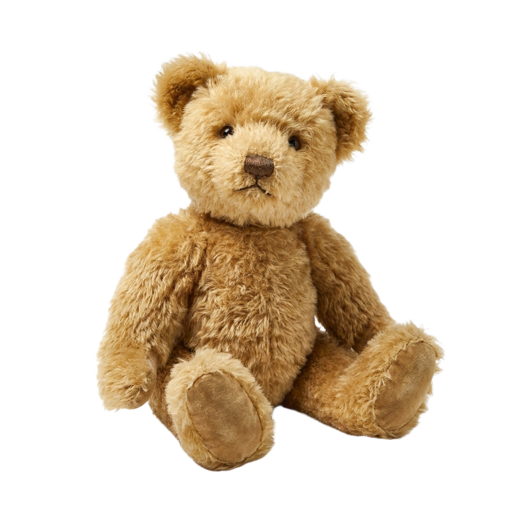 A brown teddy bear sitting PNG transparent background.