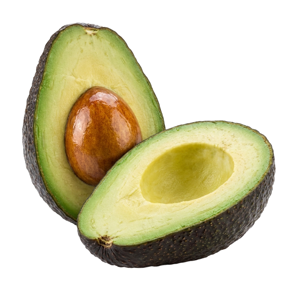 A half and half of an avocado PNG transparent background.