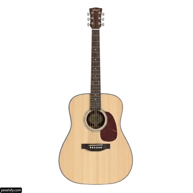 Acoustic guitar on a white background png transparent background