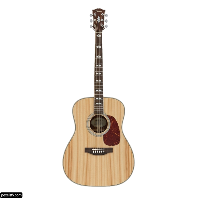 Acoustic guitar on a white background png transparent background