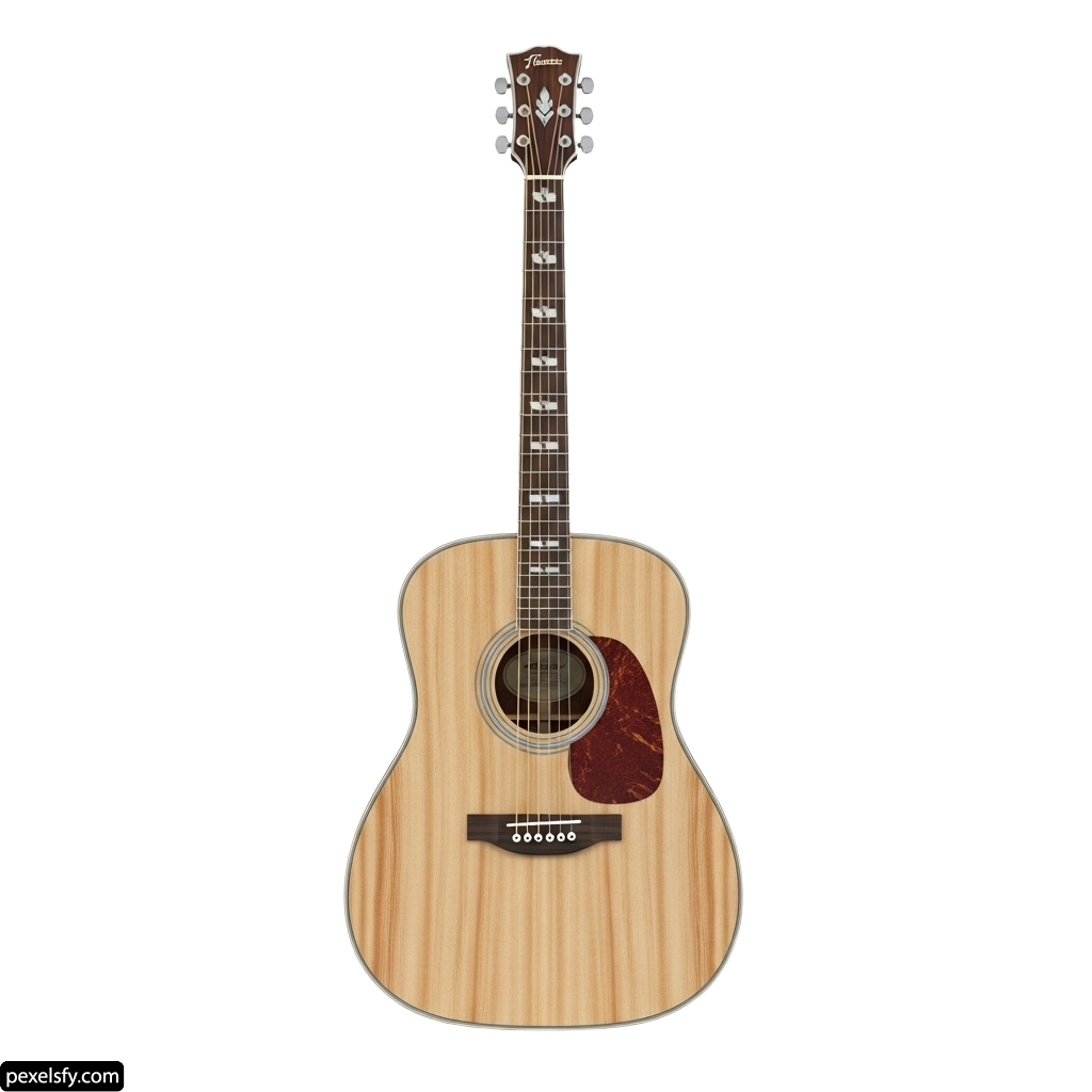 Acoustic guitar on a white background png transparent background