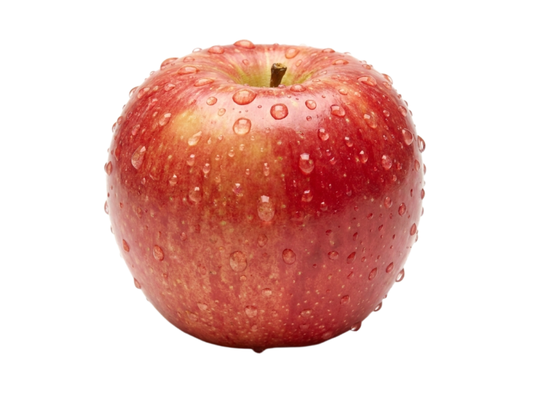 an apple with water droplets on it