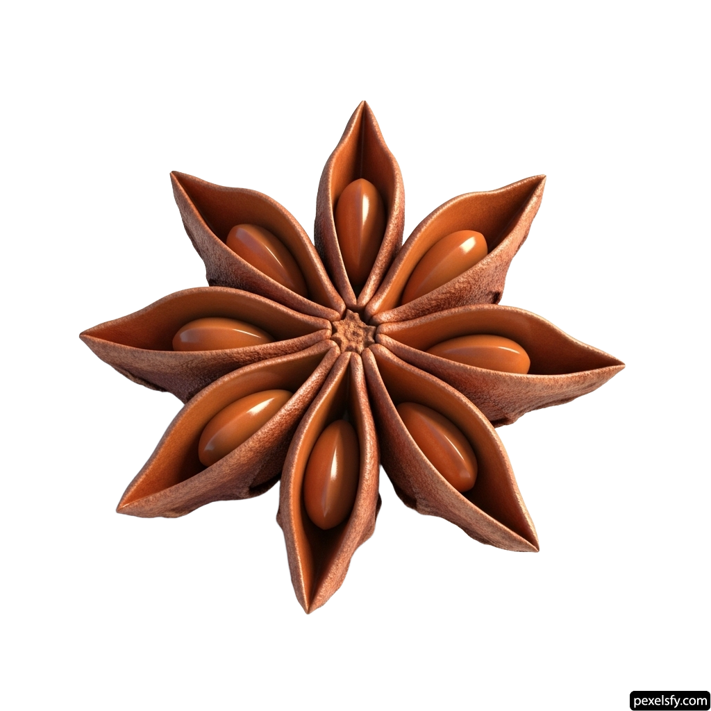 Anise star on a white background png transparent background