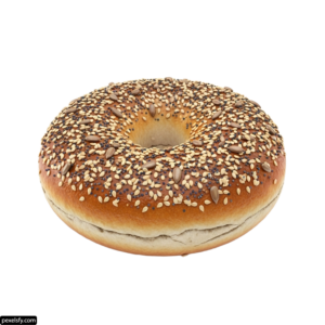 Bagel with sesame seeds on a white background png transparent background
