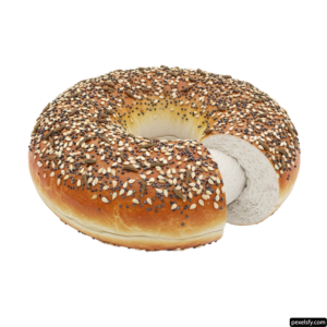Bagel with sesame seeds on a white background png transparent background
