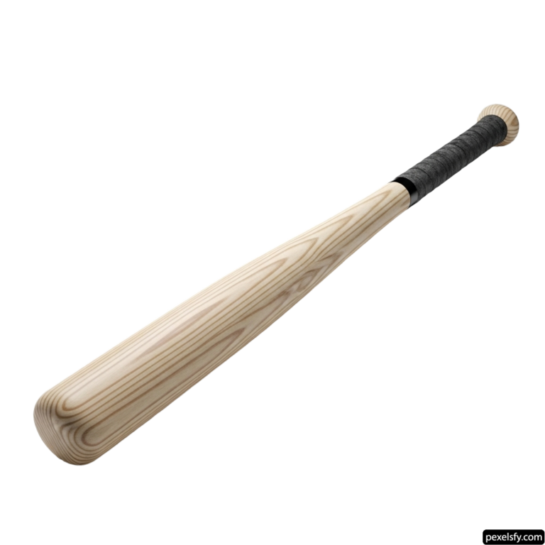 Baseball bat with a black handle on a white background png transparent background