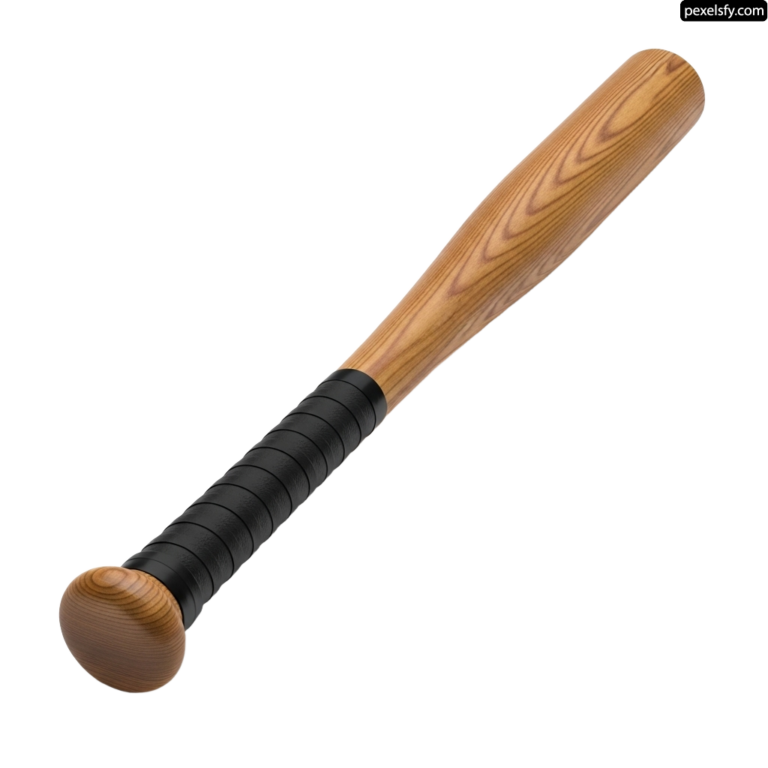 Baseball bat with a wooden handle on a white background png transparent background