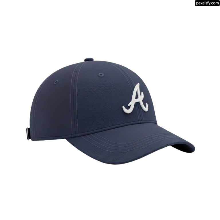 Baseball cap with the Atlanta Braves logo on it png transparent background