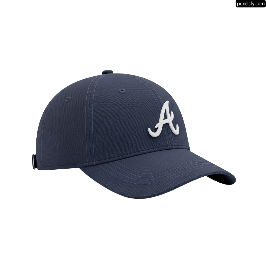 Baseball cap with the Atlanta Braves logo on it png transparent background