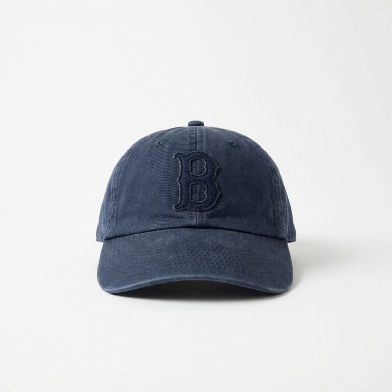 Baseball cap with the Boston Red Sox logo on it