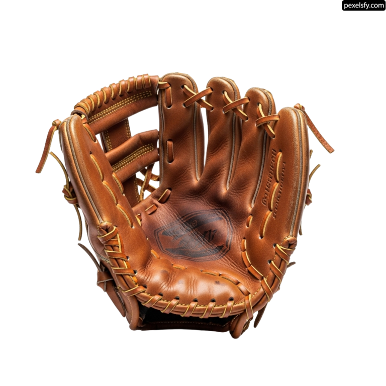 Baseball glove is shown on a white background png transparent background