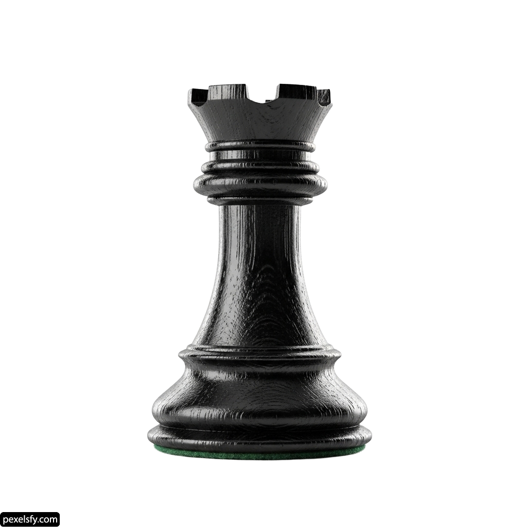 Black chess piece on a white background png transparent background