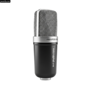 Black microphone on a white background png transparent background