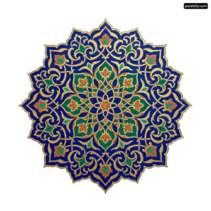 Blue and green mandala on a white background png transparent background