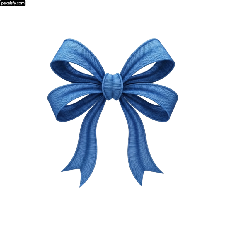 Blue bow on a white background png transparent background