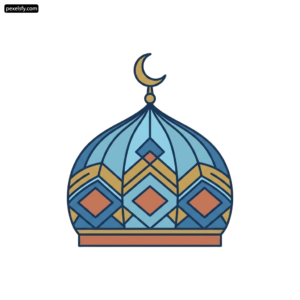 Blue dome with a crescent on top of it png transparent background