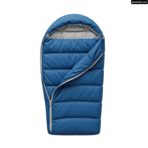 Blue sleeping bag on a white background png transparent background
