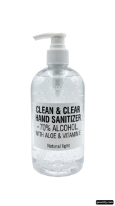 Bottle of hand sanitizer on a white background png transparent background