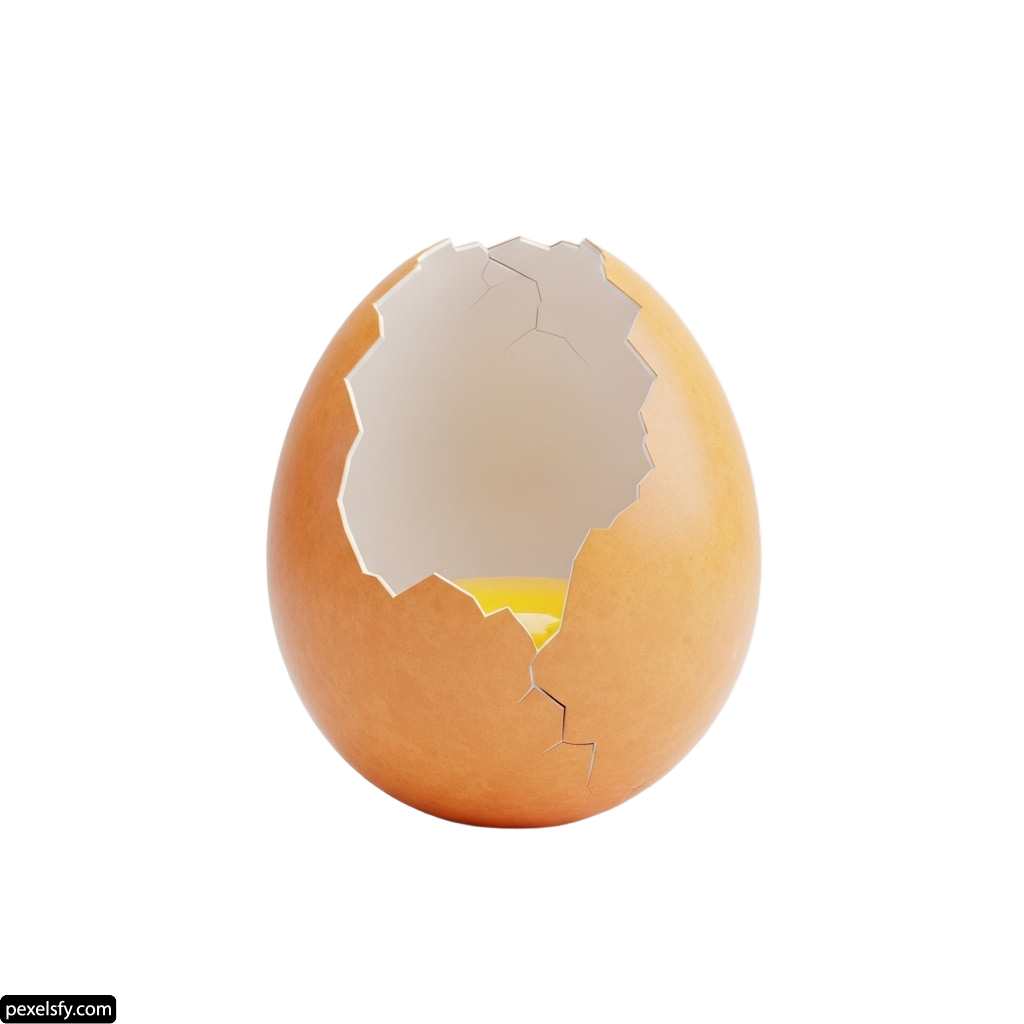 Broken egg on a white background png transparent background