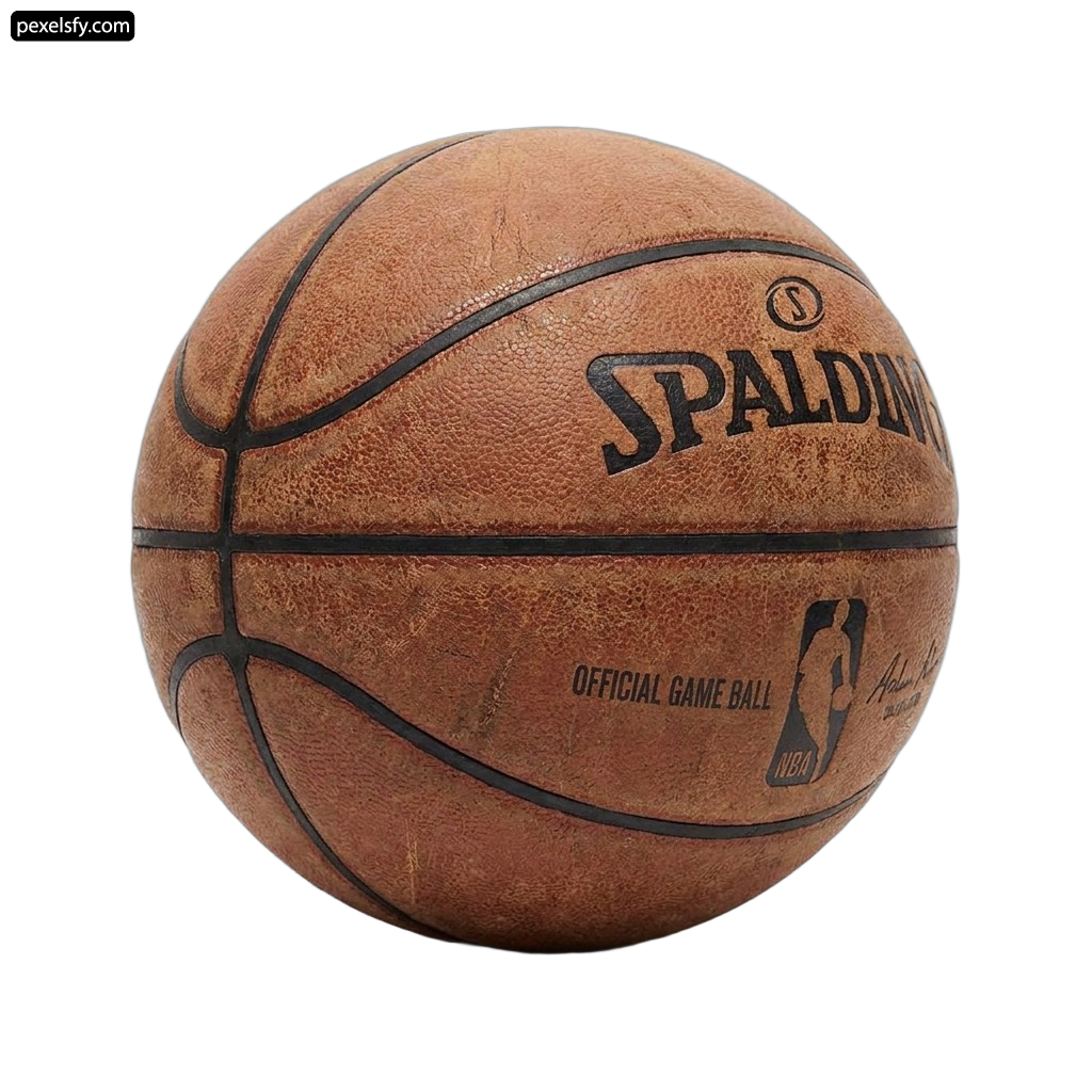 Brown basketball with the NBA logo on it png transparent background