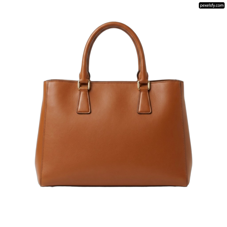 Brown handbag on a white background png transparent background