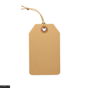 Brown paper tag with a string attached to it png transparent background