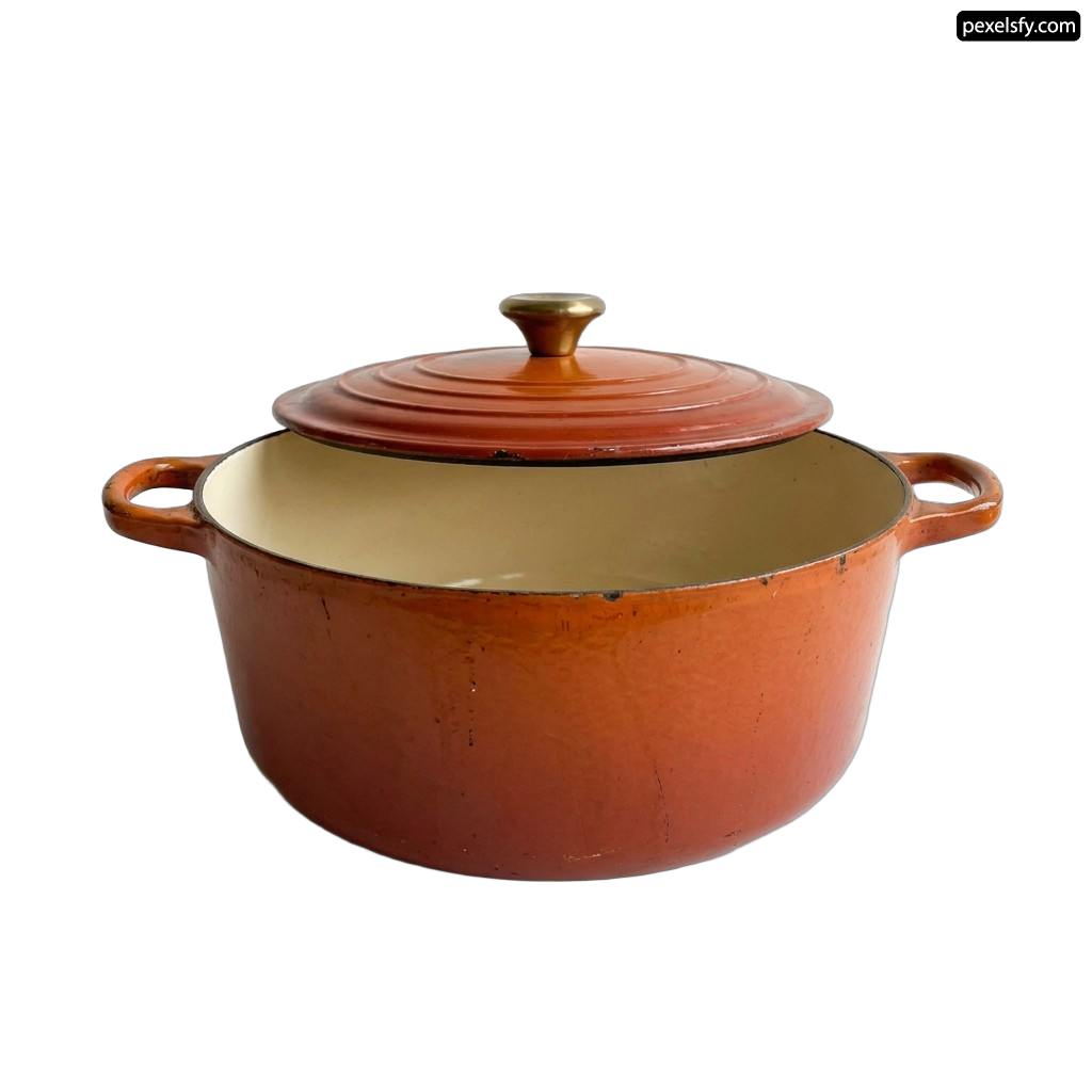 Brown pot with a lid on a white background png transparent background