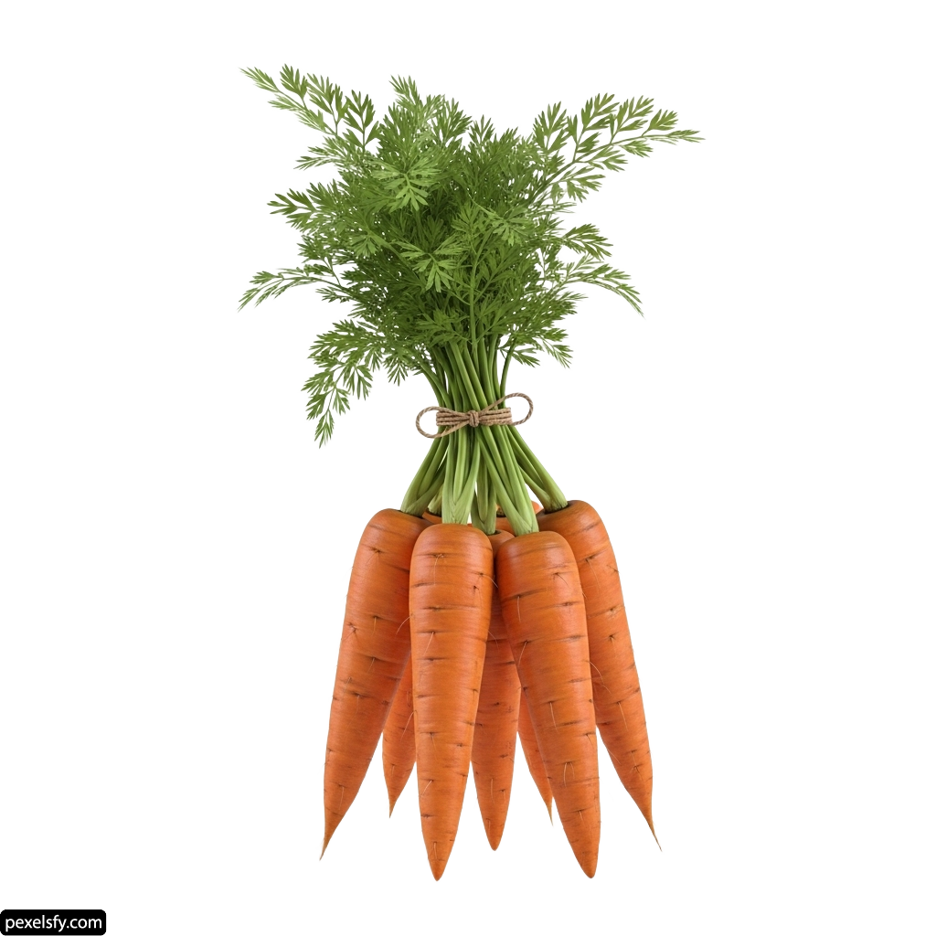 Bunch of carrots tied up with a string png transparent background