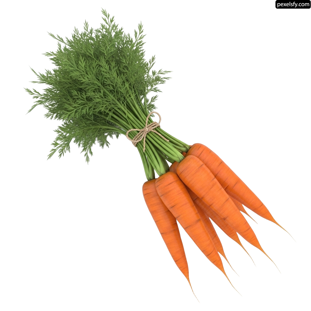 Bunch of carrots tied up with a string png transparent background