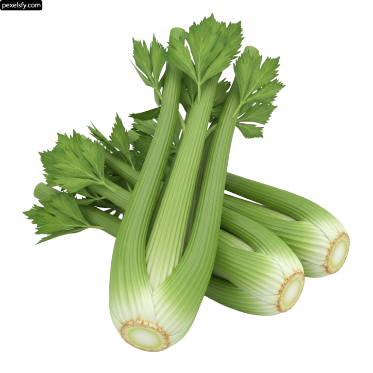 Bunch of celery on a white background png transparent background