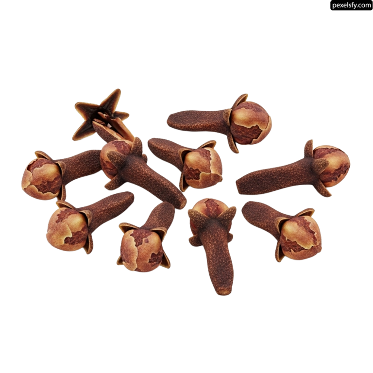 Bunch of cloves on a white background png transparent background