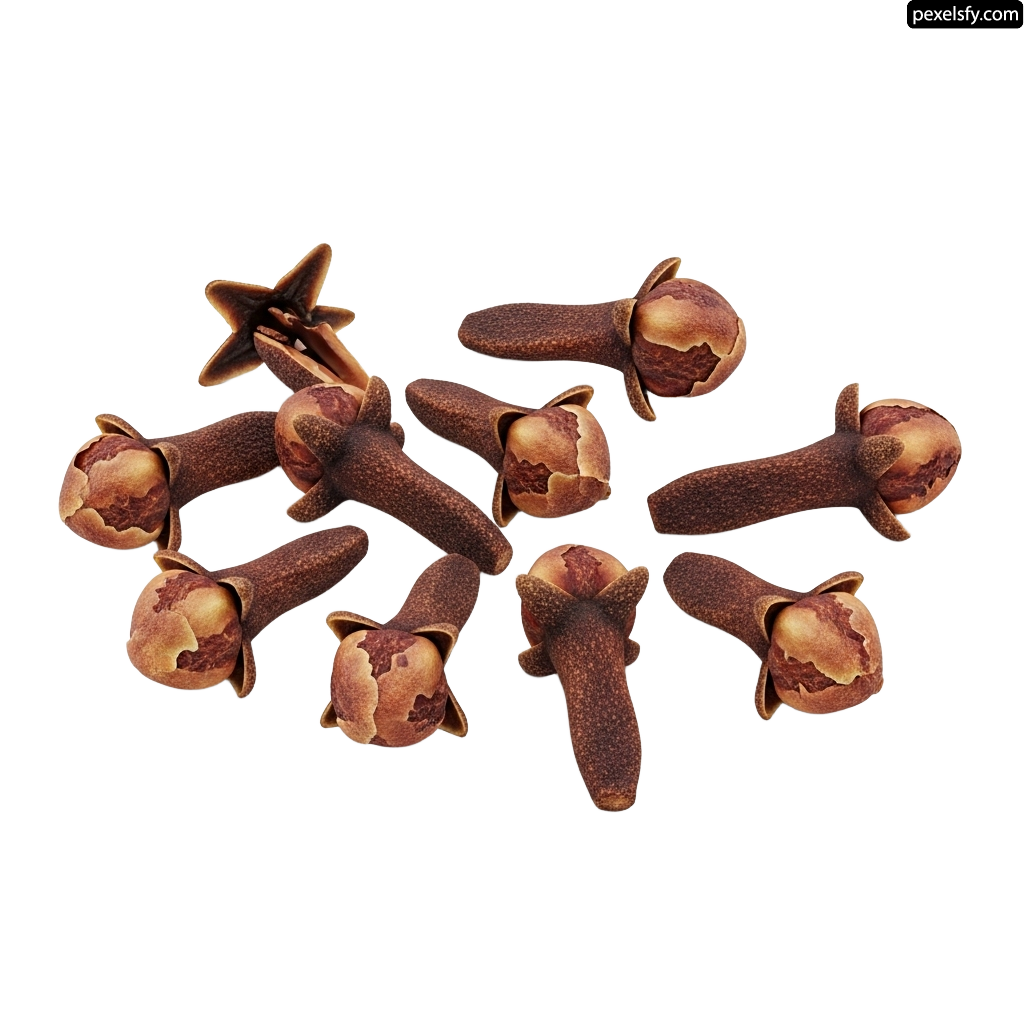 Bunch of cloves on a white background png transparent background