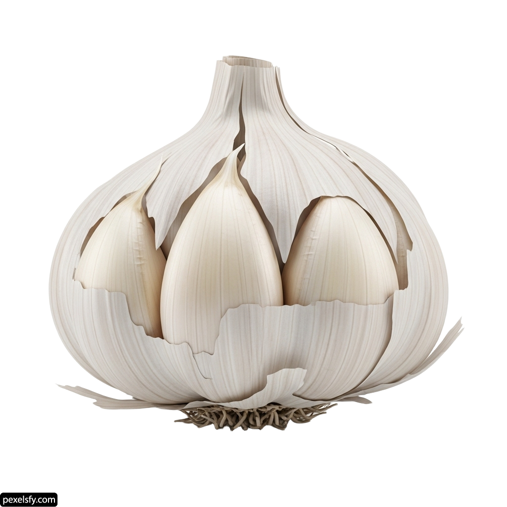 Bunch of garlic on a white background png transparent background