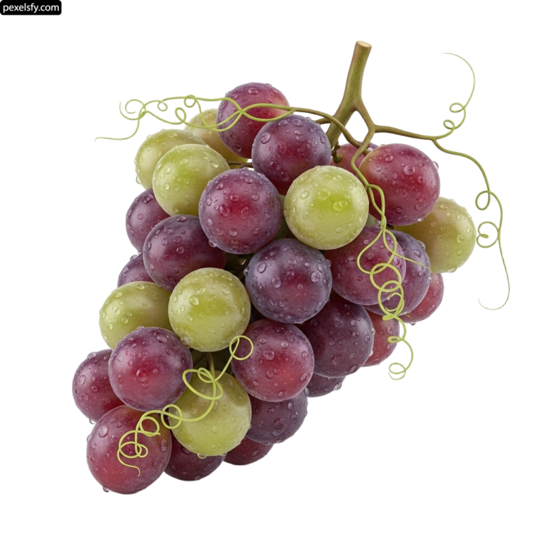 Bunch of grapes with water droplets on them png transparent background
