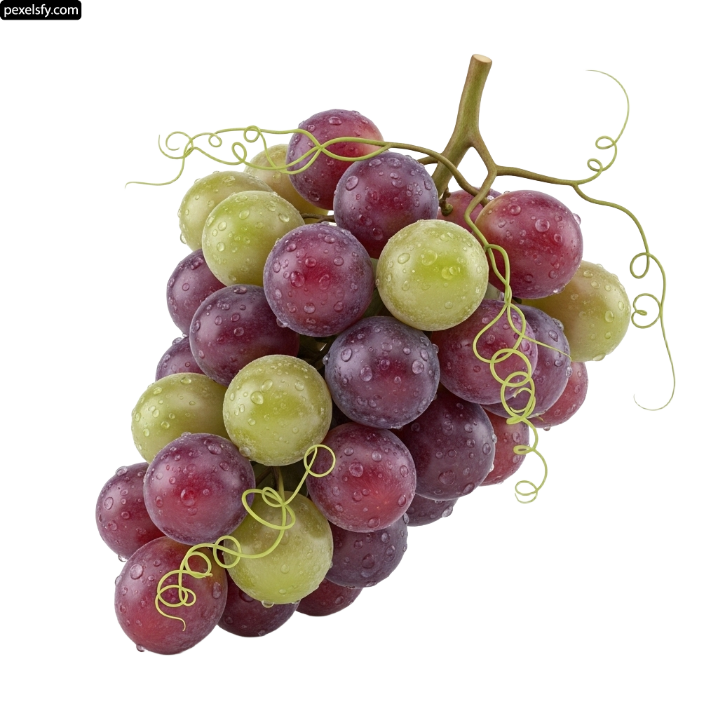 Bunch of grapes with water droplets on them png transparent background