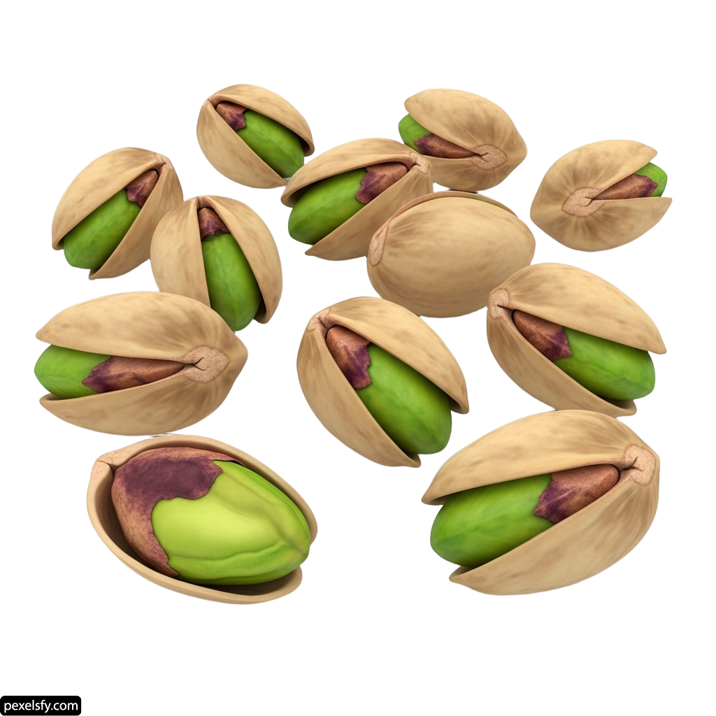 Bunch of pistachios on a white background png transparent background