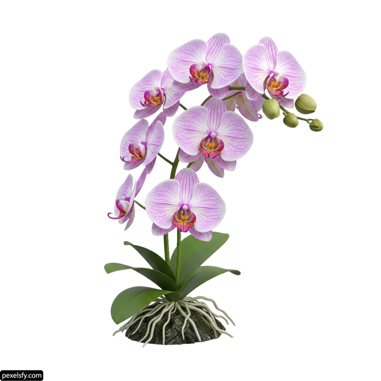 Bunch of purple orchids on a white background png transparent background