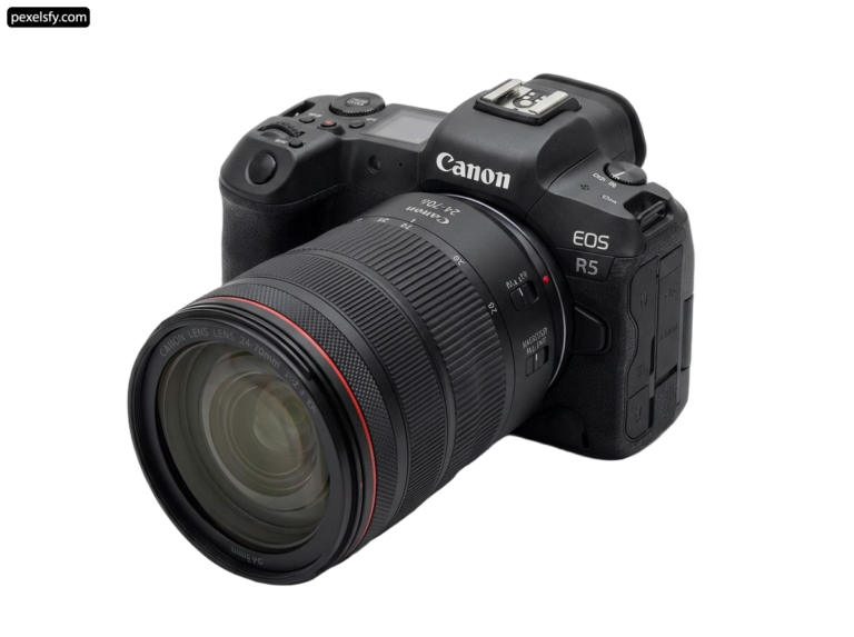 Camera with a lens on a white background png transparent background