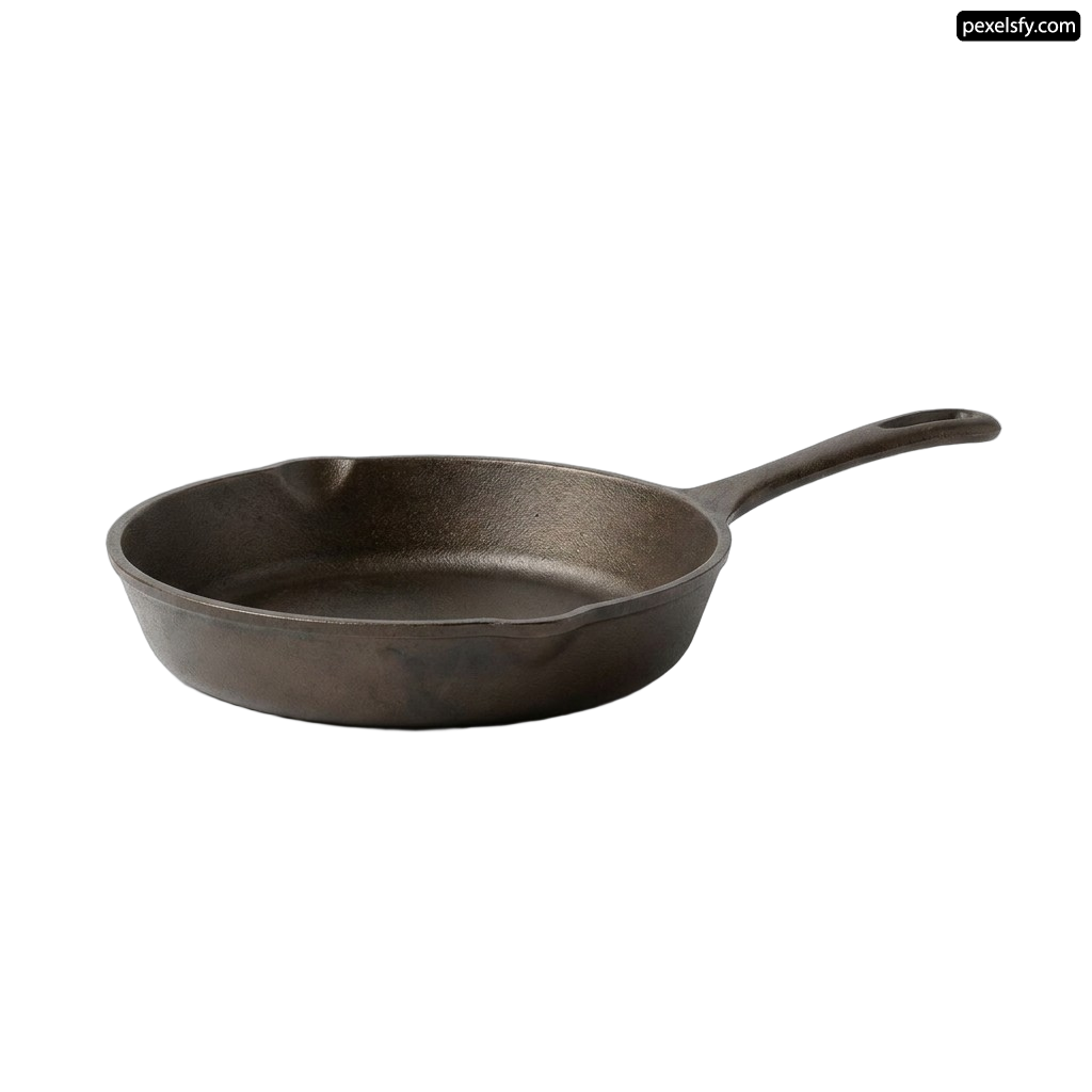 Cast iron skillet on a white background png transparent background