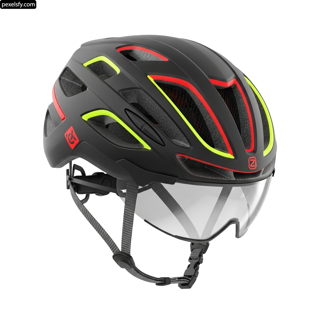 Close up of a bicycle helmet on a white background png transparent background