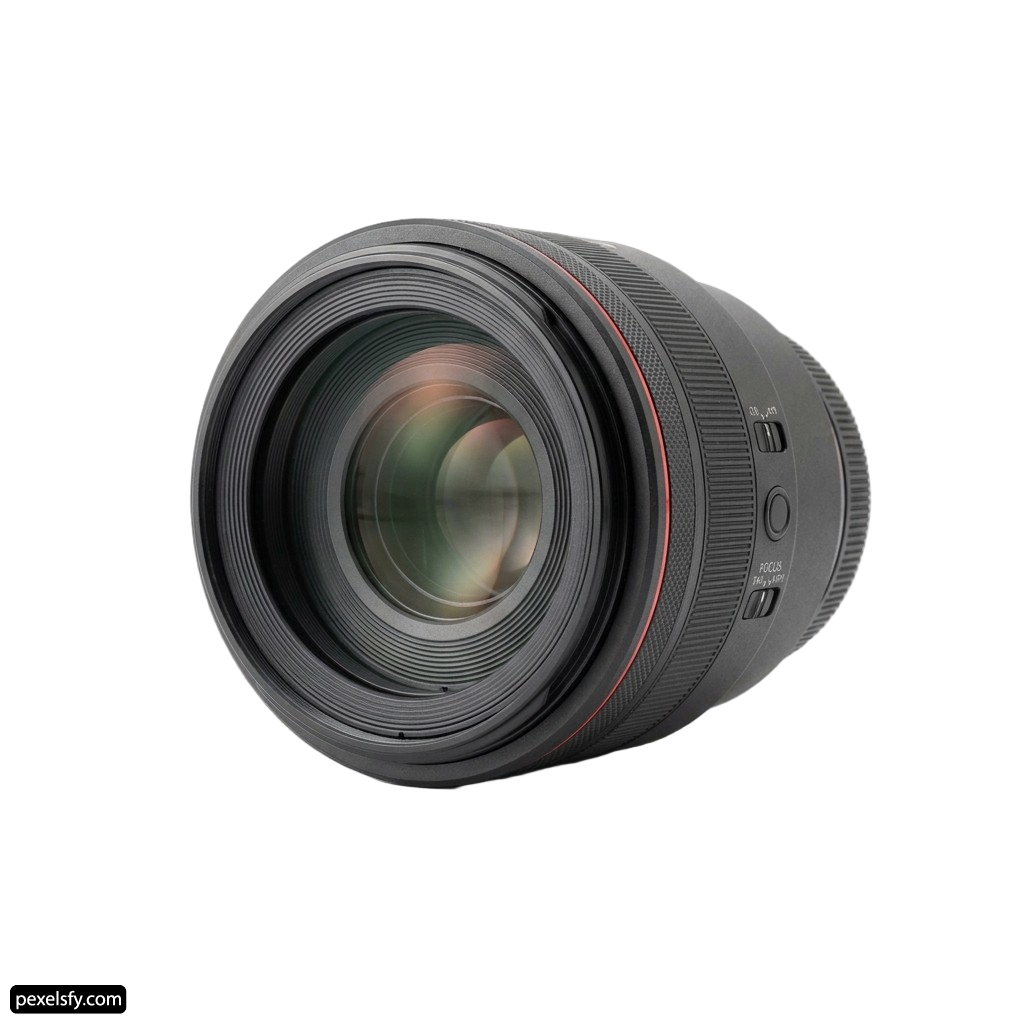 Close up of a camera lens on a white background png transparent background