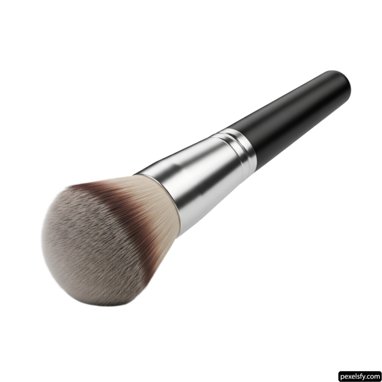 Close up of a makeup brush on a white background png transparent background