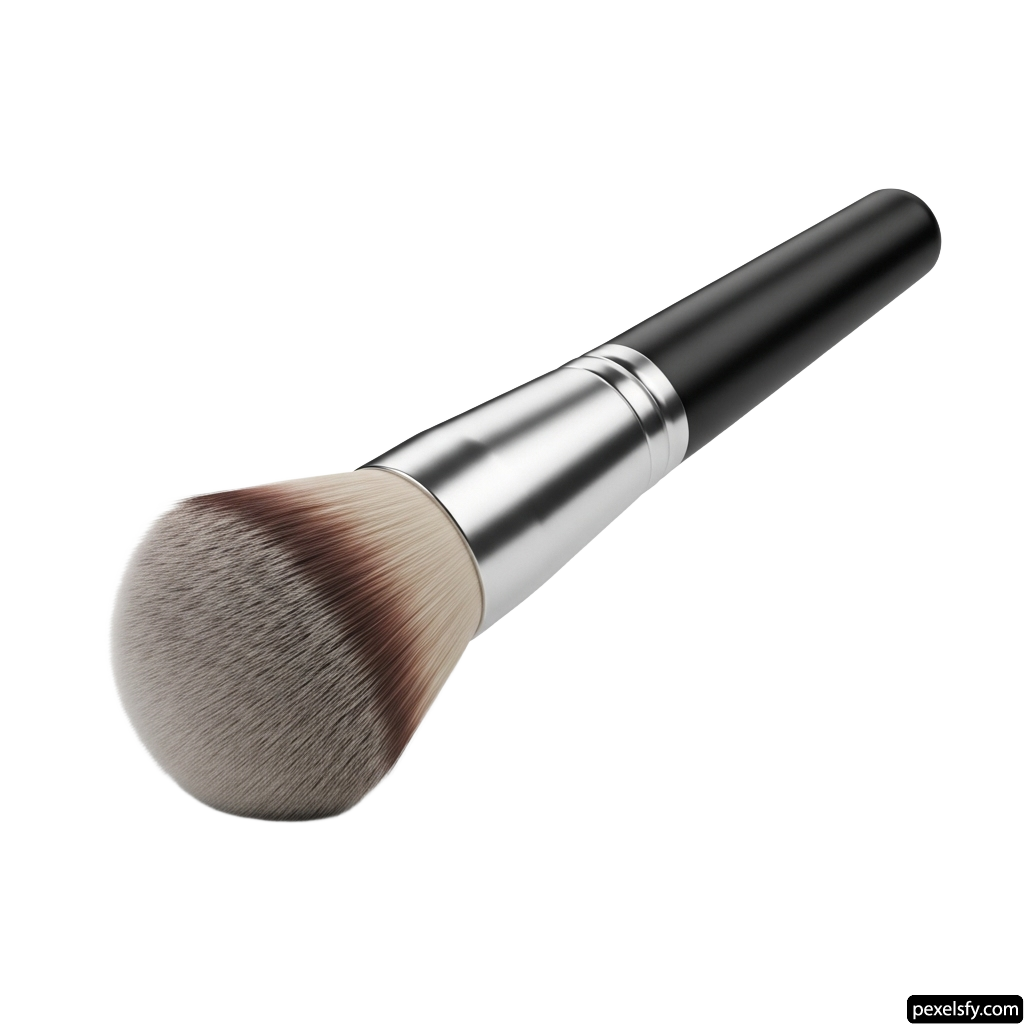 Close up of a makeup brush on a white background png transparent background