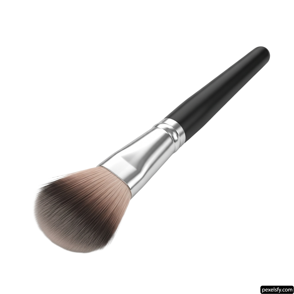 Close up of a makeup brush on a white background png transparent background