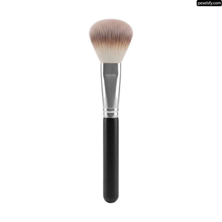 Close up of a makeup brush on a white background png transparent background