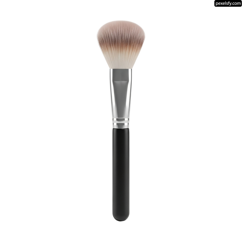 Close up of a makeup brush on a white background png transparent background
