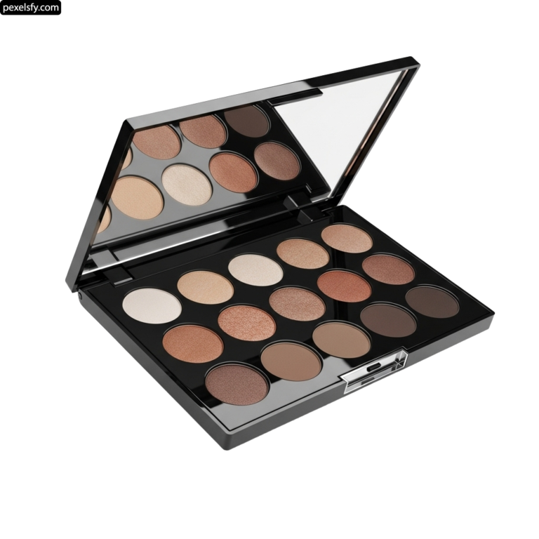 Close up of a makeup palette on a white background png transparent background