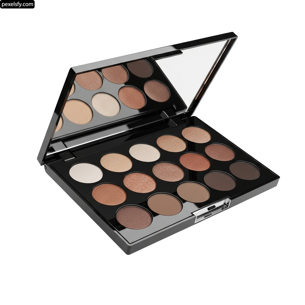 Close up of a makeup palette on a white background png transparent background