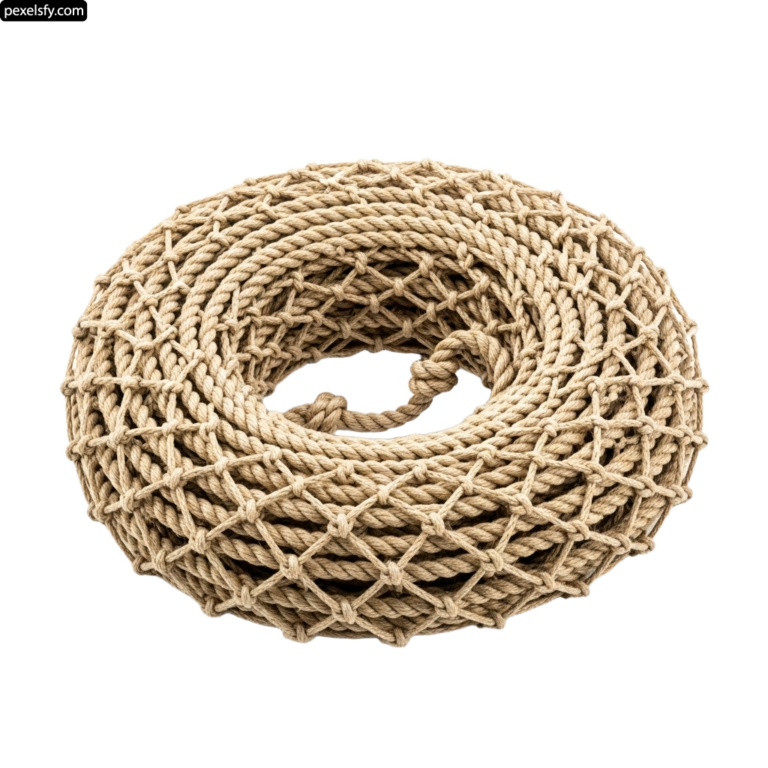 Coil of rope on a white background png transparent background