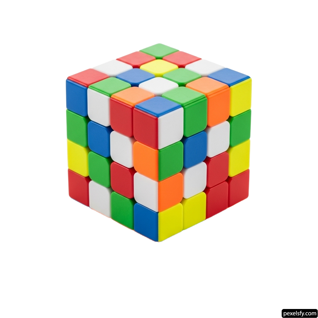 Colorful rubik's cube on a white background png transparent background